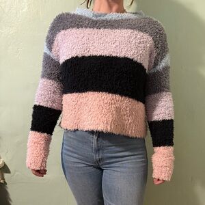 Striped Fluffy Sweater